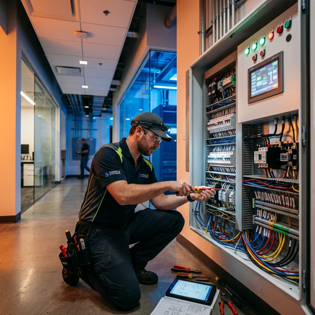 Technical services team at work